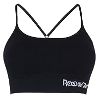 Reebok Women's Women’s Reebok Seamless Crop Top, Stretch Cropped Wireless Sports Top With Racer Back