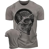 Skull Plate Gym Shirt, Work Out Deadlift Skull T-Shirt for Men