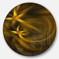 Play of Golden Stars Abstract Digital Metal Wall Art-Disc of 38 inch, 38x38-Disc, Gold