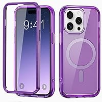 Cell Phone Flip Case Cover Clear Case Compatible with iPhone 15 Pro Max Case,Shockproof Protective Dustproof Double Full Body Front with Screen Protector Anti Yellowing Case Compatible with iPhone 15