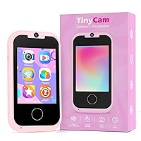 Kids Smart Phone for Girls, Christmas Birthday Gifts for Girls Age 3-6, MP3 Music Player with Dual Camera, Toddler Touchscreen Phone Learning Toy for 3 4 5 6 Year Old Girl with SD Card-Pink