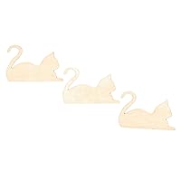 3 Cats Unfinished Wooden Shapes Craft Cutouts DIY Unpainted 3D Plaques 4 Inches