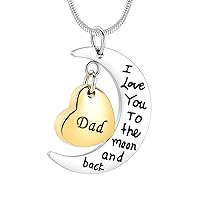 Cremation Urn Necklace for Ashes I Love You to The Moon and Back Keepsake Pendant Cremation Jewelry Ashes Locket(Son)