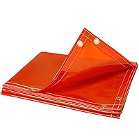 Steiner 338-6X10 Arcview 14 Mil Flame Retardant Tinted Transparent Vinyl Welding Curtain, Orange, 6' x 10'