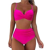 Bathing Suit Shirts for Juniors Two Set Women Ruched Retro Waist Swimsuit Swimwears Womens Swimming Suits