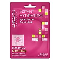 Andalou Naturals Instant Hydration Hydro Serum Facial Mask, 0.6 Fluid Ounce