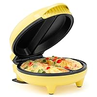 Holstein Housewares - Non-Stick Omelet & Frittata Maker, Yellow/Stainless Steel - Makes 2 Individual Portions Quick & Easy