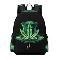 Weed Patricks Day Laptop Backpack for Women Men Cute Shoulder Bag Printed Daypack for Travel Sports Work