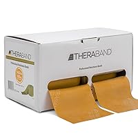 THERABAND Resistance Bands, Two 25 Yard Rolls Professional Latex Elastic Band For Upper Body, Lower Body, & Core Exercise, Physical Therapy, Pilates, At-Home Workouts, & Rehab, Gold, Max, Elite