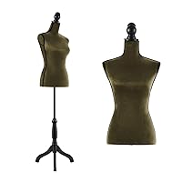 Green Dress Form Female Mannequin Torso, Height Adjustable Mannequin Body with Stand for Sewing, Display, Beige
