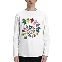 Rock Band T Shirts King Gizzard and Lizard Wizard Boy's Cotton Crew Neck Tee Long Sleeve Clothes White