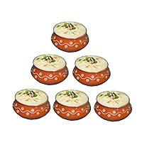 Ceramic Pots for Kheer Curd (80 ml, Set of 6) - Ceramic Katori Set Chutney Bowls