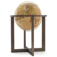 Waypoint Geographic San Marino Globe, 20” Illuminated Decorative Globe, Multi-Directional Mounting, Standing Floor World Globe For Home, Library, or Office Decor, Antique