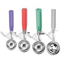 Cookie Scoop Set, Ice Cream Scoop Set, Ice Cream Scoops Trigger Include Large Medium Small Size Cookie Scoop, Polishing Stainless Steel 18/8 Melon Scooper