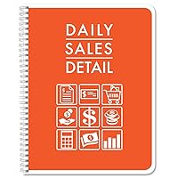 BookFactory Daily Sales Detail Log Book/Order Log Book/Daily Customer Sales Detail Register/Tracker/Transaction Logbook/Notebook Wire-O, 100 Pages, 8.5