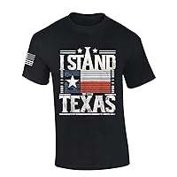 Mens Texas Tshirt I Stand with Texas Lone Star Short Sleeve T-Shirt