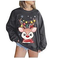 Womens Christmas Pullover Sweater Snowflake Tunic Tops Long Sleeve Blouse Midi Chunky Knit Tunic Sweater