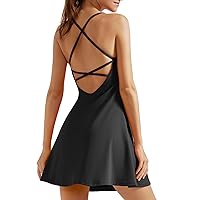 SUUKSESS Women Backless Workout Tennis Dress with Built in Bra Athletic Dresses