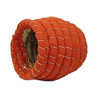 Pet Products Bird Nest Handwoven Straw House for Parakeets Cockatiels Parrot Budgie Or Small Pet (L, Orange)