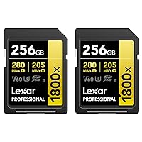 Gold Series Professional 1800x 256GB UHS-II SDXC Memory Card, 2-Pack