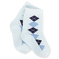 K&K Baby Blue & Navy Diamond Pattern Socks Size 0-12 Month