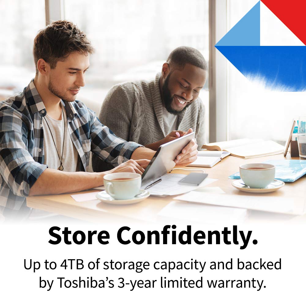Toshiba Canvio Flex 1TB Portable External Hard Drive USB-C USB 3.0, Silver for PC, Mac, & Tablet - HDTX110XSCAA