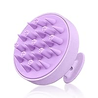 HEETA Hair Scalp Massager for Hair Growth, Shampoo Brush, Scalp Exfoliator with Soft Silicone Bristles, Scalp Scrubber for Dandruff Removal to Relieve Stress, Wet Dry Hair, Updated Material, Purple