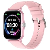 Smart Watch Fitness Tracker Pedometer Step Counter Waterproof Message Reminder Big Face Sport Digital Smart Watch for Android Phones Compatible iPhone Activity Tracker Women Men Black Blue Gold Pink
