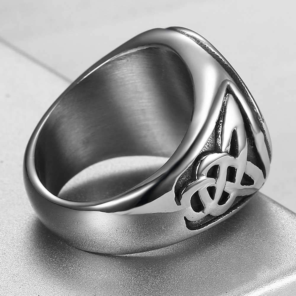 Jude Jewelers Stainless Steel Antique Vintage Celtic Knot Tree of Life Round Signet Biker Cocktail Party Ring