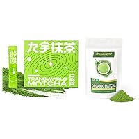 Organic Matcha Green Tea Powder First Harvest Ceremonial Grade 100% Pure Premium Matcha for Drinking and Latte No Additives 30g+21 sticks