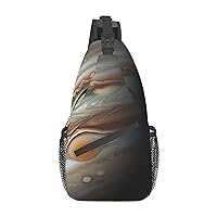 Jupiter Landscape Printed Crossbody Sling Backpack,Casual Chest Bag Daypack,Crossbody Shoulder Bag For Travel Sports Hiking