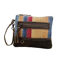 Myra Bag Midsummer Pouch Upcycled Cotton & Leather S-3078