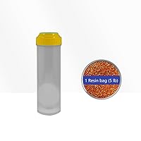 Max Water RO DI Deionization Refillable Housing Filter + 5 LBS Mixed Bed Resin Bag compatible only with wide style 3.15