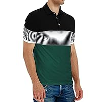 Men's Stretch Polo Shirt Button-Down Soft Performance Washed T-Shirts Casual Vintage Athletic Rugby Oxford Shirt