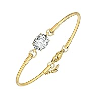 Dainty Gold Bracelets for Women - 14K Gold Plated Love Cubic Zirconia Bangle Crystal Friendship Bracelet Teen Girls Trendy Jewelry,Christmas Valentine's Day Birthday Gifts for Her Friend Mom Daughter