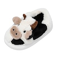 Kids Shoes Bedroom Home Cartoon Cow Cotton Shoes Winter Indoor Outdoor Slippers For Boys Girls Size