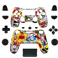 Special Custom Full Housing Shell Case Cover with Buttons for Sony Playstation 4 PS4 Wireless Controller - Custom Hydro Dipped StickerBomb Graffiti Skin