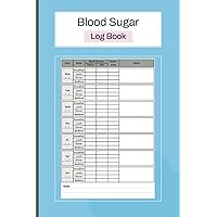 Blood Sugar Log Book: Weekly Blood Sugar Diary, For 104 Weeks or 2 Years Tracking, Daily Diabetic Glucose Tracker Journal, 4 Times Before-&-After Breakfast, Lunch, Dinner, Bedtime