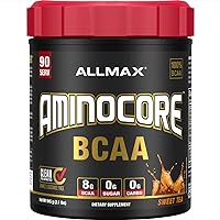 ALLMAX Nutrition AMINOCORE BCAA Powder, 8.18 Grams of Amino Acids, Intra and Post Workout Recovery Drink, Gluten Free, Sweet Tea, 945 g