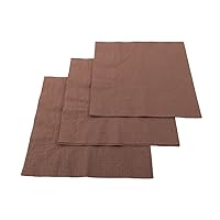 Restaurantware Luxenap 15.5 x 15.3 Inch 2-Ply Dinner Napkins 50 Disposable Napkins - Linen Feel Soft And Absorbent Brown Paper Folded Napkins Square For Lunch Dinner Or Everyday Use