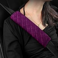 2 Pack Universal Car Seat Belt Cover, Comfort Soft Seatbelt Pad, Compatible with All Cars, Safety Seatbelt Shoulder Strap Pad for Adults Kids, Car Accessories for Men Women (Purple)