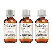 Pure Black Pepper Essential Oil (Piper nigrum) Steam Distilled (Pack of Three) 100ml X 3 (10.1oz)