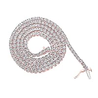 The Diamond Deal 10kt Rose Gold Mens Round Diamond 20-inch Link Chain Necklace 3 Cttw