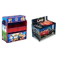 6 Bin Design and Store Toy Organizer - Greenguard Gold Certified, Nick Jr. PAW Patrol & Deluxe Toy Box, Disney/Pixar Cars