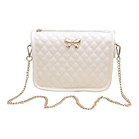 Hanbella Crossbody Purse for Women - Cute Quilted Leather Shoulder Bag with Gold Chain Strap for Teen Girls - Womens Clutch