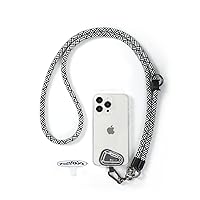 project-cb Cell Phone Lanyard ×1,Phone Lanyard Patch ×2,Phone Strap,Universal Lanyard for Phone,Crossbody Phone Strap,Neck Phone Lanyard (White-Black)