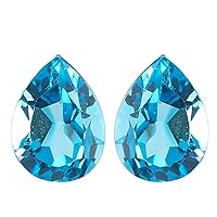 0.30 Cts of 4x3 mm AAA Pear Swiss Blue Topaz Matched Pair (2 pcs) Loose Gemstones