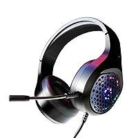 Gaming Headsets with 7.1 Surround Stereo Sound, Headphones with Noise Cancelling Mic LED Light, Compatible with Xbox One, PS4, PS7, PC, Switch, Laptop, RGB Lighting