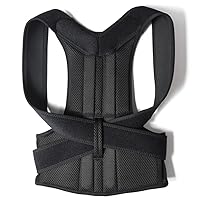 XS-5XL Large Size Upper And Lower Back Posture Corrector Adjustable Clavicle Posture Support Shoulders Neck Brace Men Women Spinal Decompression Hunchback Correction Belt ( Color : Black , Size : Larg