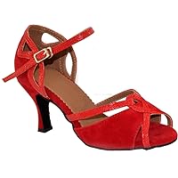 Womens Comfort Latin Shoes Salsa Ballroom Pumps Jazz Heeled Tango Chacha Peep Toe Bachata Shoes Customized Heel